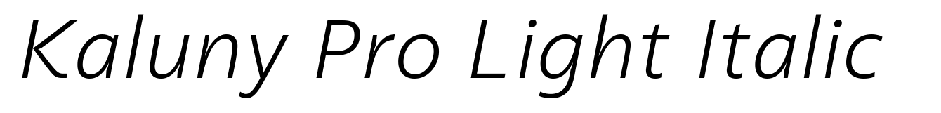 Kaluny Pro Light Italic